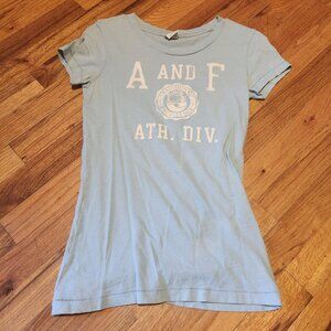 Abercrombie & Fitch A&F Babydoll Tee Blue Short Sleeve Medium Y2K Ath. Div. Velv